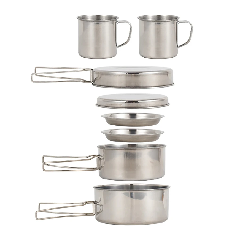 Camping Hiking Cooking - 8 stks/set Camping Kookgerei Mess Kit