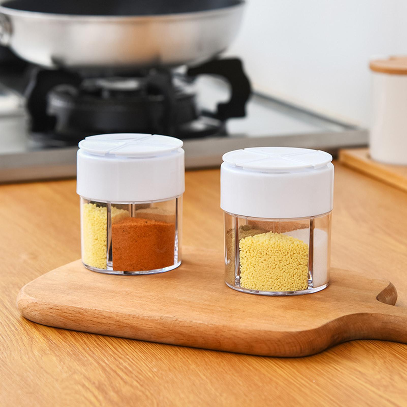 Camping Cooking Container - Kruidencontainers Doorzichtige zoutcontainer met dekselopeningen Gemakkelijk