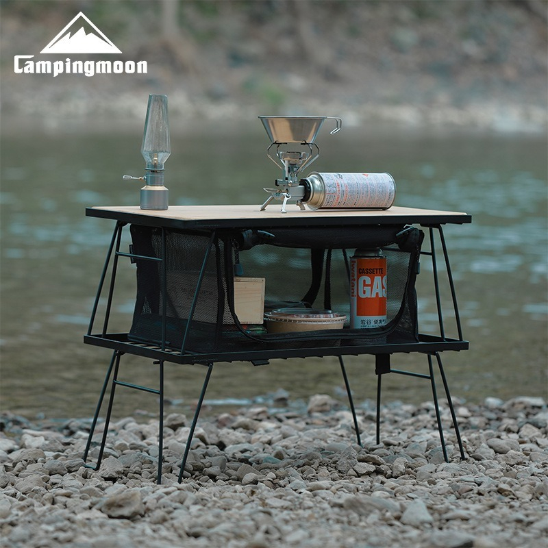 Camping Cooking Table - CAMPINGMOON T230 Multifunctioneel opbergrek voor ijzeren
