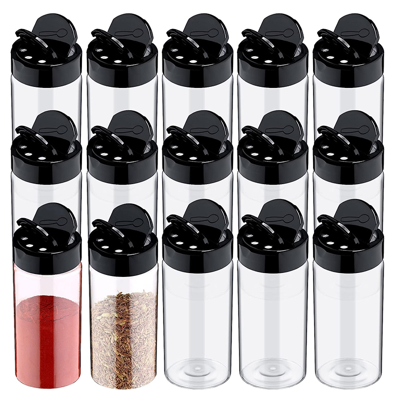 Camping Cooking Container - LMETJMA Doorzichtige Plastic Kruidenpot met Shaker