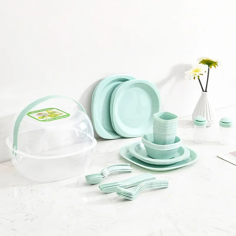 Draagbare plastic serviesset v - Camping Cooking Dining Set recensie en prijs