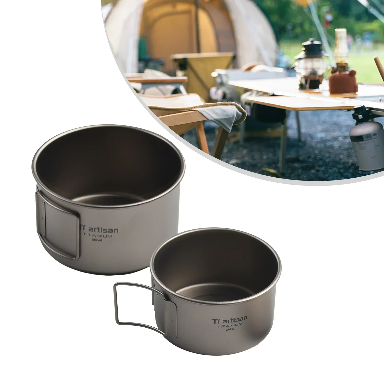 Titanium kom met inklapbaar ha - Camping Cooking Container recensie en prijs