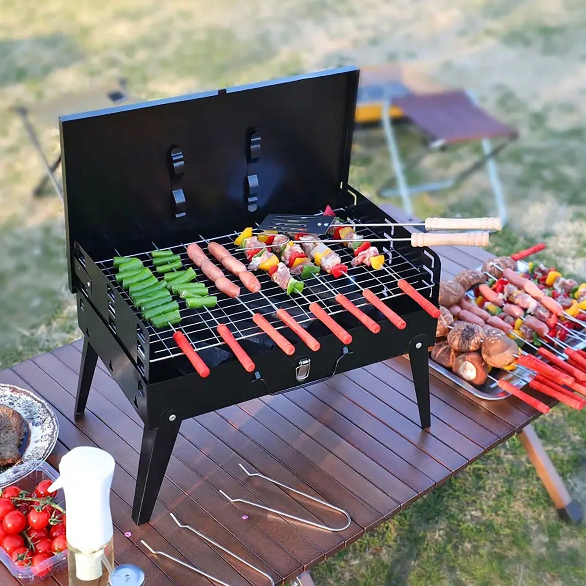 1 kleine, draagbare houtskoolg - Camping Hiking Cooking recensie en prijs